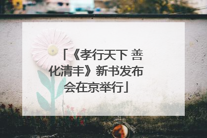 《孝行天下 善化清丰》新书发布会在京举行