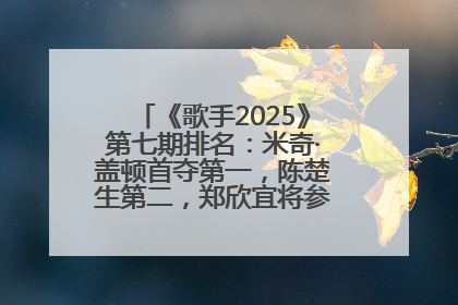 《歌手2025》第七期排名：米奇·盖顿首夺第一，陈楚生第二，郑欣宜将参加下一轮张榜赛