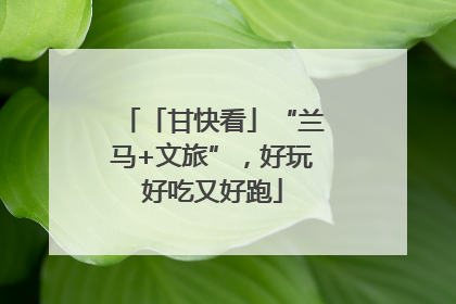 「甘快看」“兰马+文旅”，好玩好吃又好跑