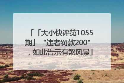 「大小快评第1055期」“违者罚款200”，如此告示有煞风景