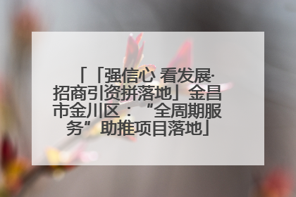 「强信心 看发展·招商引资拼落地」金昌市金川区：“全周期服务”助推项目落地