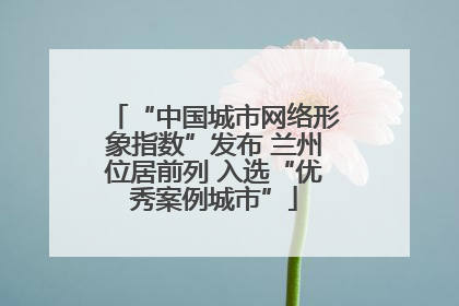 “中国城市网络形象指数”发布 兰州位居前列 入选“优秀案例城市”