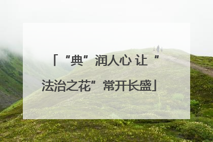 “典”润人心 让“法治之花”常开长盛