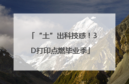 “土”出科技感！3D打印点燃毕业季