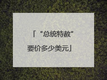 “总统特赦”要价多少美元