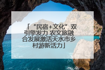 “民宿+文化”双引擎发力 农文旅融合发展激活天水市乡村游新活力