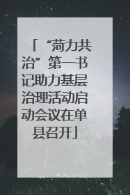 “菏力共治”第一书记助力基层治理活动启动会议在单县召开