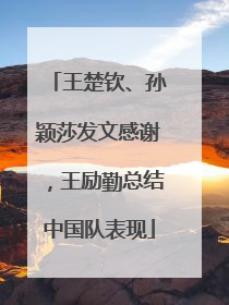 王楚钦、孙颖莎发文感谢，王励勤总结中国队表现