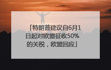 特朗普建议自6月1日起对欧盟征收50%的关税，欧盟回应