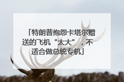 特朗普抱怨卡塔尔赠送的飞机“太大”，不适合做总统专机