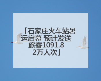 石家庄火车站暑运启幕 预计发送旅客1091.82万人次