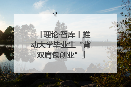 理论·智库丨推动大学毕业生“背双肩包创业”