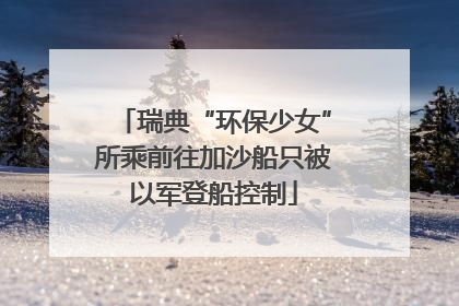 瑞典“环保少女”所乘前往加沙船只被以军登船控制