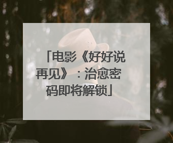 电影《好好说再见》：治愈密码即将解锁
