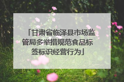 甘肃省临泽县市场监管局多举措规范食品标签标识经营行为
