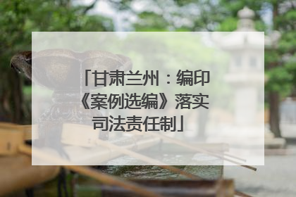甘肃兰州：编印《案例选编》落实司法责任制
