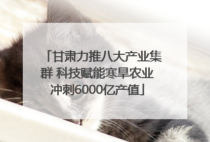 甘肃力推八大产业集群 科技赋能寒旱农业冲刺6000亿产值