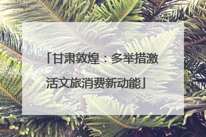 甘肃敦煌：多举措激活文旅消费新动能