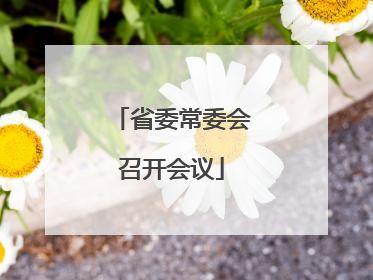 省委常委会召开会议