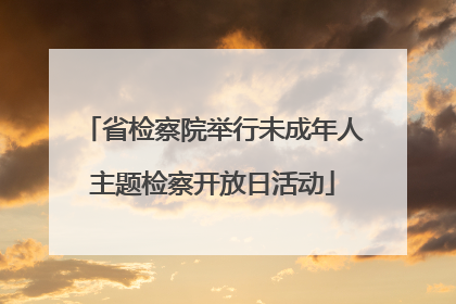 省检察院举行未成年人主题检察开放日活动