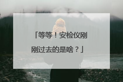 等等！安检仪刚刚过去的是啥？