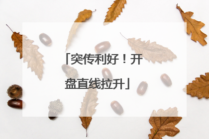 突传利好！开盘直线拉升