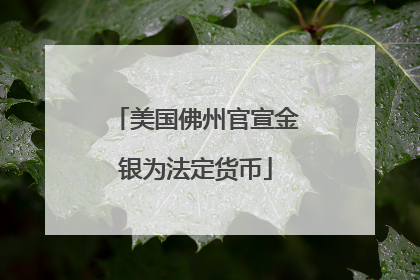 美国佛州官宣金银为法定货币