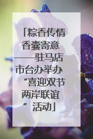 粽香传情 香囊寄意——驻马店市台办举办“喜迎双节 两岸联谊”活动