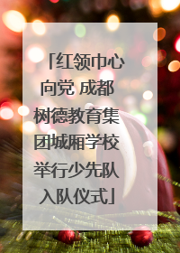 红领巾心向党 成都树德教育集团城厢学校举行少先队入队仪式