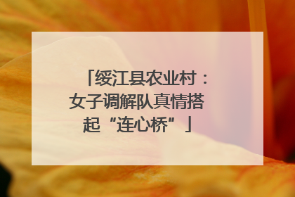 绥江县农业村：女子调解队真情搭起“连心桥”