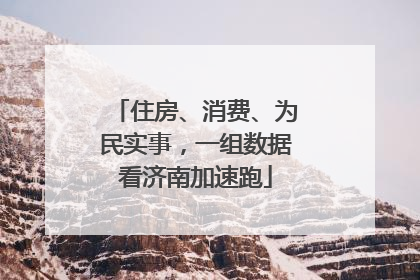 住房、消费、为民实事，一组数据看济南加速跑