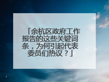 余杭区政府工作报告的这些关键词条，为何引起代表委员们热议？