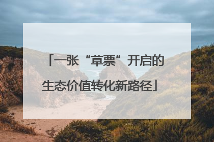 一张“草票”开启的生态价值转化新路径
