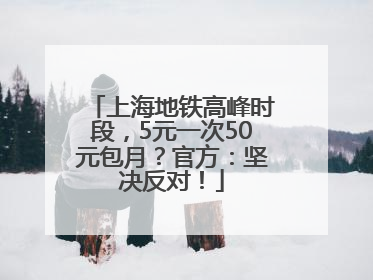 上海地铁高峰时段，5元一次50元包月？官方：坚决反对！