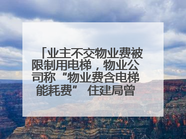 业主不交物业费被限制用电梯，物业公司称“物业费含电梯能耗费” 住建局曾责令整改