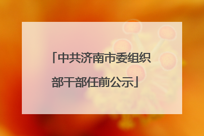 中共济南市委组织部干部任前公示