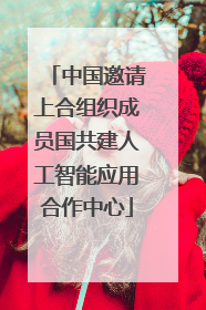 中国邀请上合组织成员国共建人工智能应用合作中心