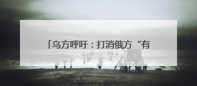 乌方呼吁：打消俄方“有能力赢得战争的幻想”