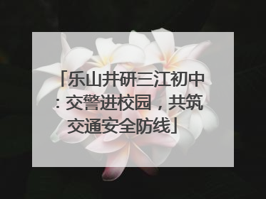 乐山井研三江初中：交警进校园，共筑交通安全防线