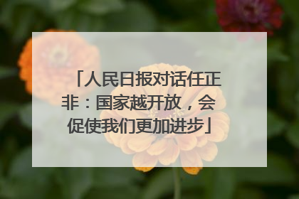 人民日报对话任正非：国家越开放，会促使我们更加进步