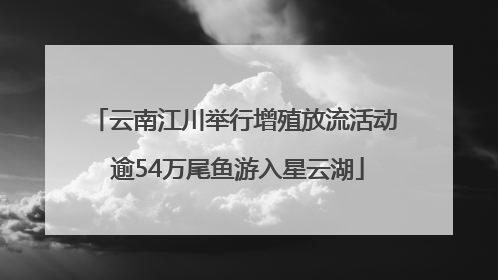 云南江川举行增殖放流活动 逾54万尾鱼游入星云湖