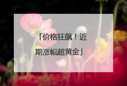 价格狂飙！近期涨幅超黄金