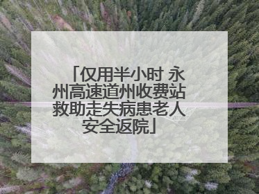仅用半小时 永州高速道州收费站救助走失病患老人安全返院