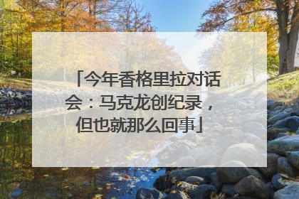 今年香格里拉对话会：马克龙创纪录，但也就那么回事