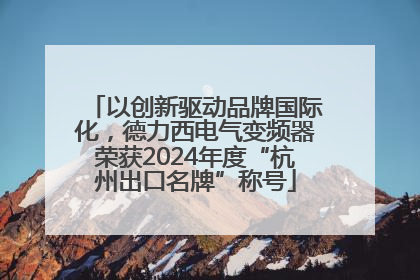 以创新驱动品牌国际化，德力西电气变频器荣获2024年度“杭州出口名牌”称号