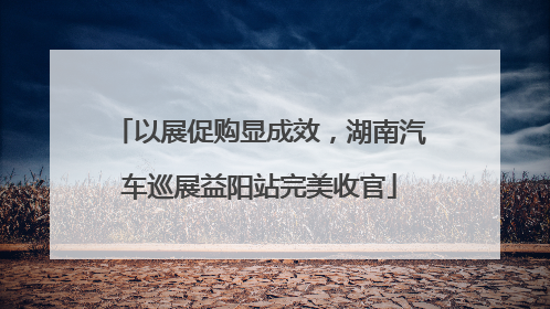 以展促购显成效，湖南汽车巡展益阳站完美收官