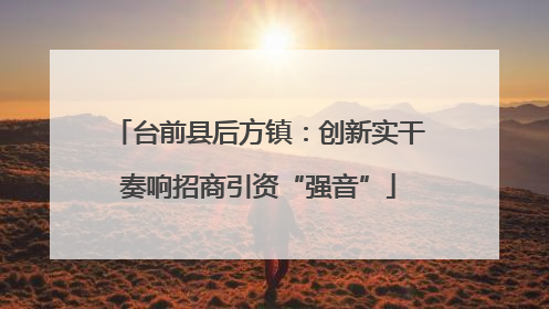 台前县后方镇：创新实干奏响招商引资“强音”