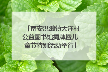 南安洪濑镇大洋村公益图书馆揭牌暨儿童节特别活动举行