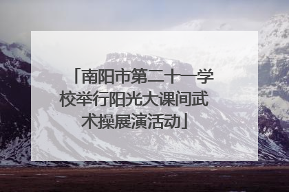 南阳市第二十一学校举行阳光大课间武术操展演活动