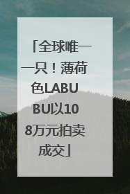 全球唯一一只！薄荷色LABUBU以108万元拍卖成交